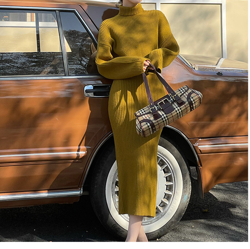 Suspender Skirt Knitted Coat Set - Image 3