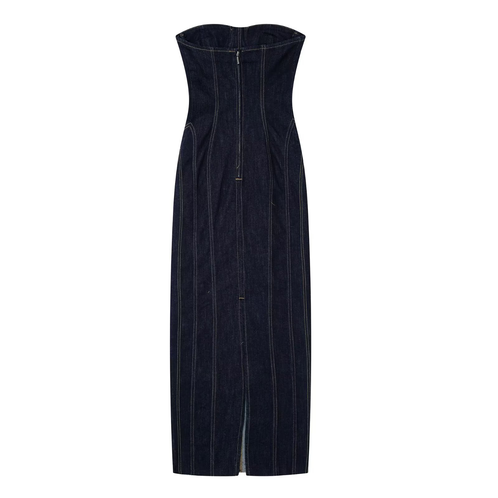 Tube Top Denim Dress Image 7