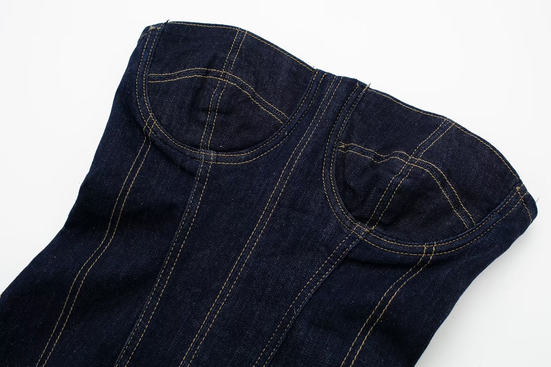 Tube Top Denim Dress Image 9