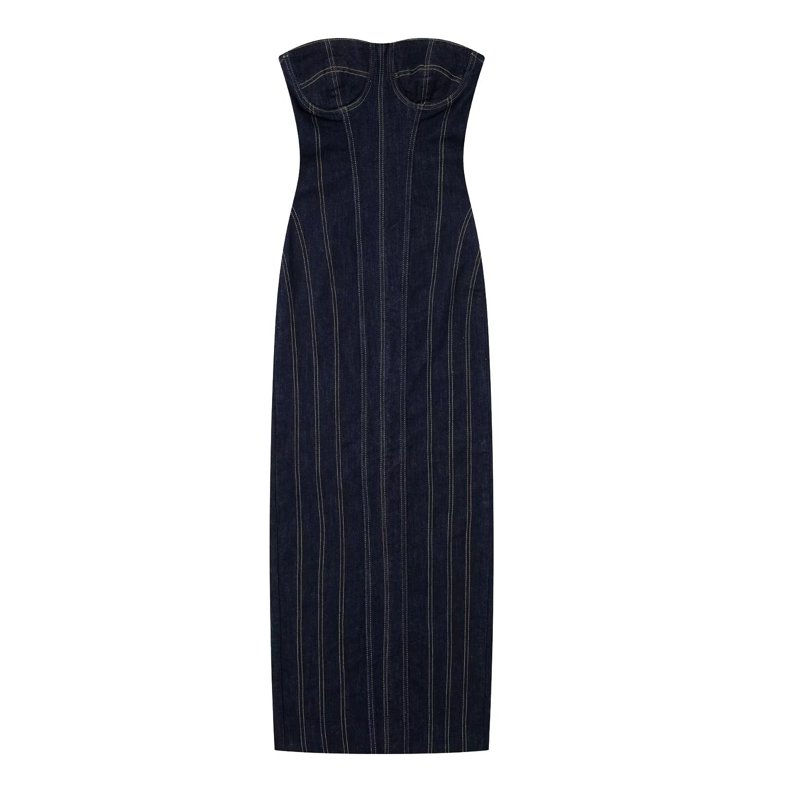 Tube Top Denim Dress Image 8