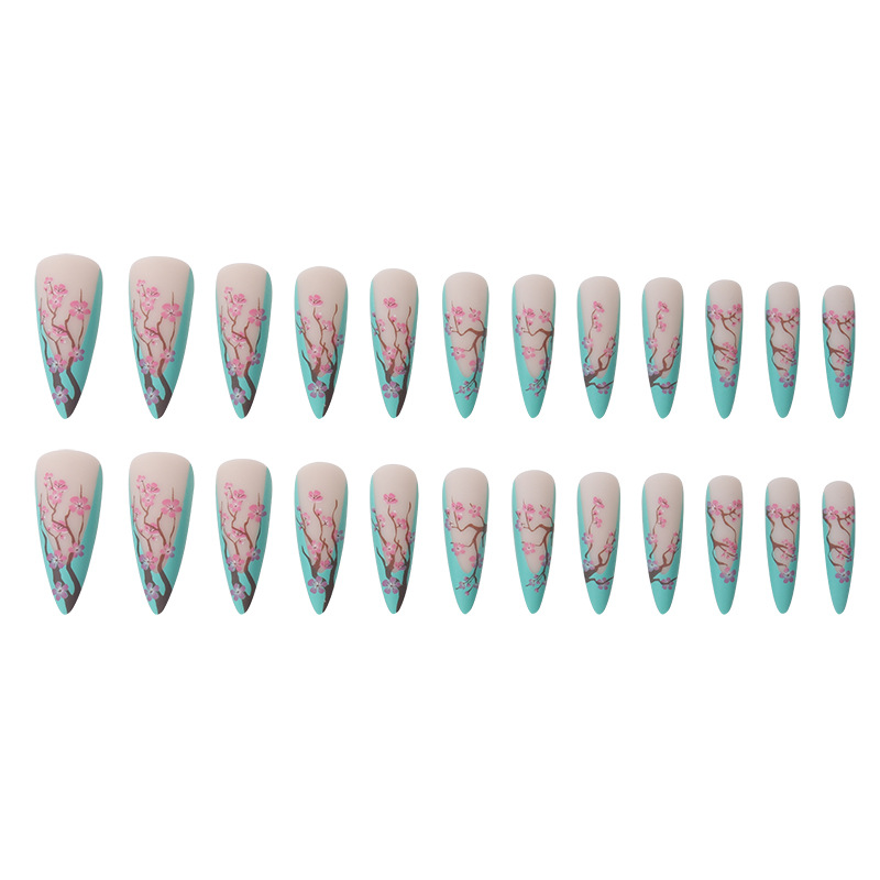 Chinese Style Plum Blossom Long Pointed Nail 1