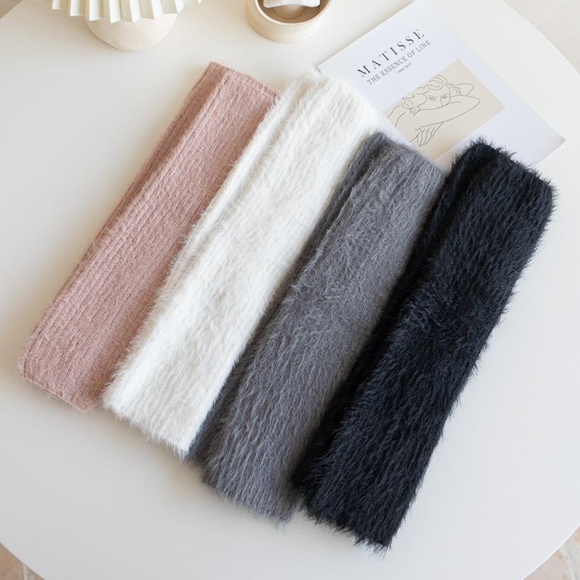 Thickened Feather Yarn Sock Gray