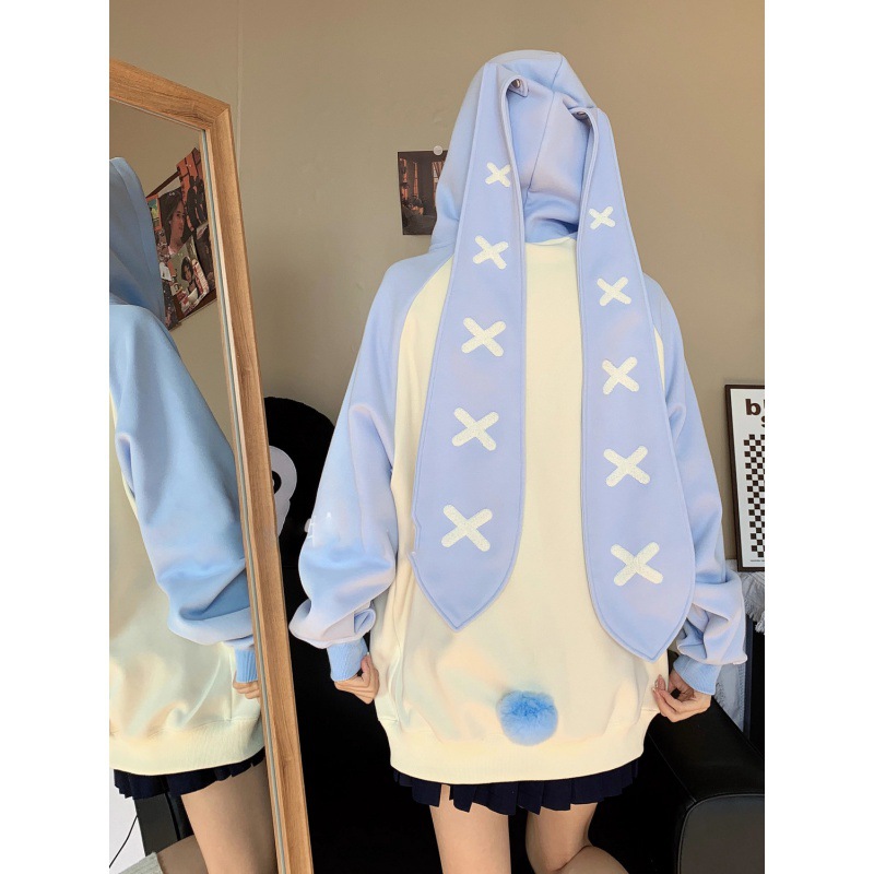 Cute Women's Autumn and Winter Casual All-match Loose Hooded Sweater 5