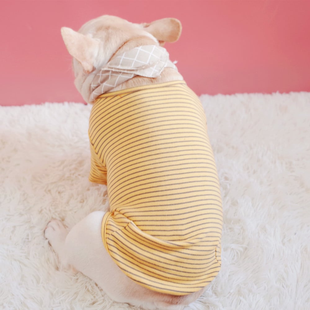 Cotton Stretch Padded Striped T-shirt Color Variation