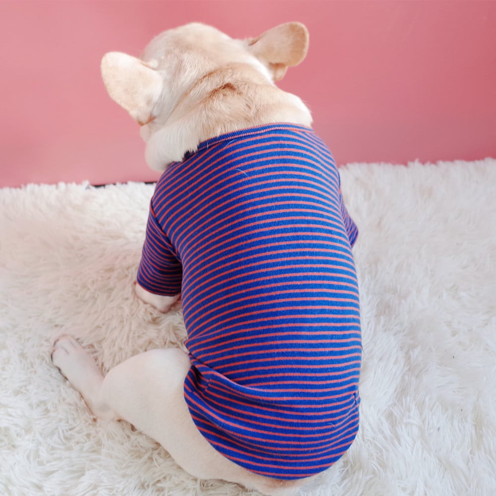 Cotton Stretch Padded Striped T-shirt Color Variation
