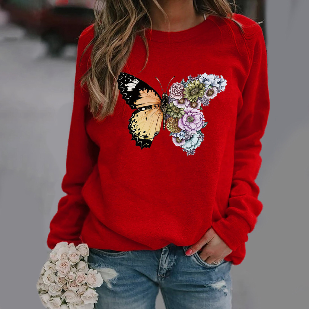 Butterfly Print Sweater