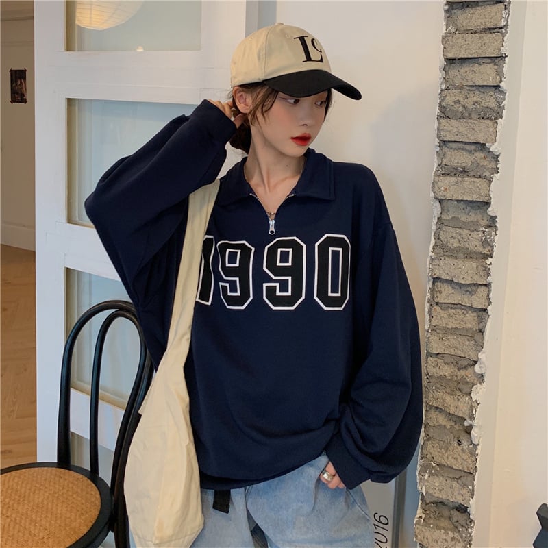 Retro Half Zipper Polo Sweater - Image 4