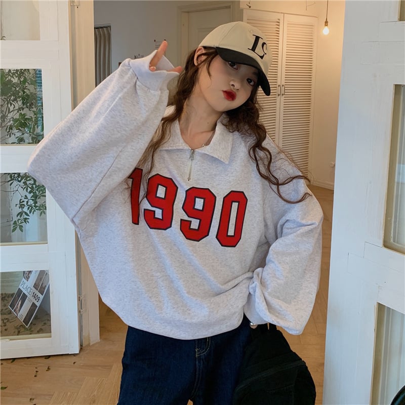 Retro Half Zipper Polo Sweater - Image 5