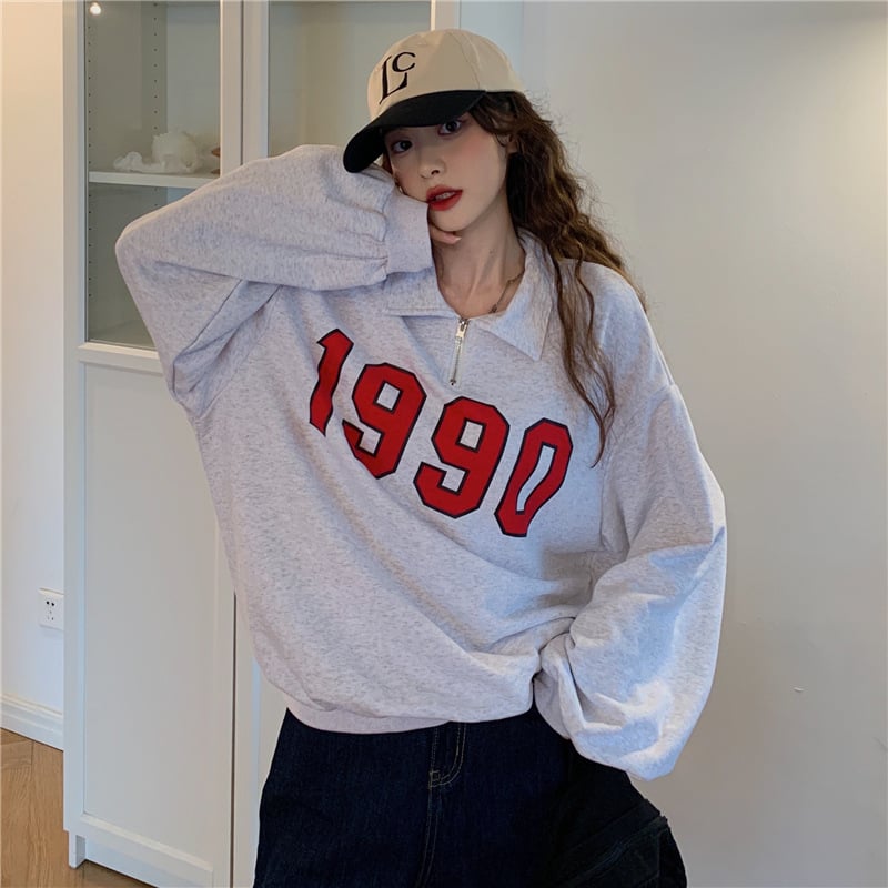 Retro Half Zipper Polo Sweater - Image 2