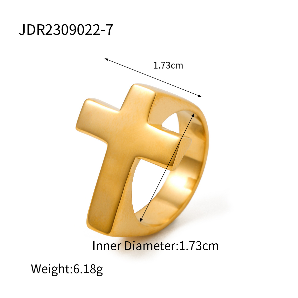  Stainless Steel Cross Shelf Ring Image 4