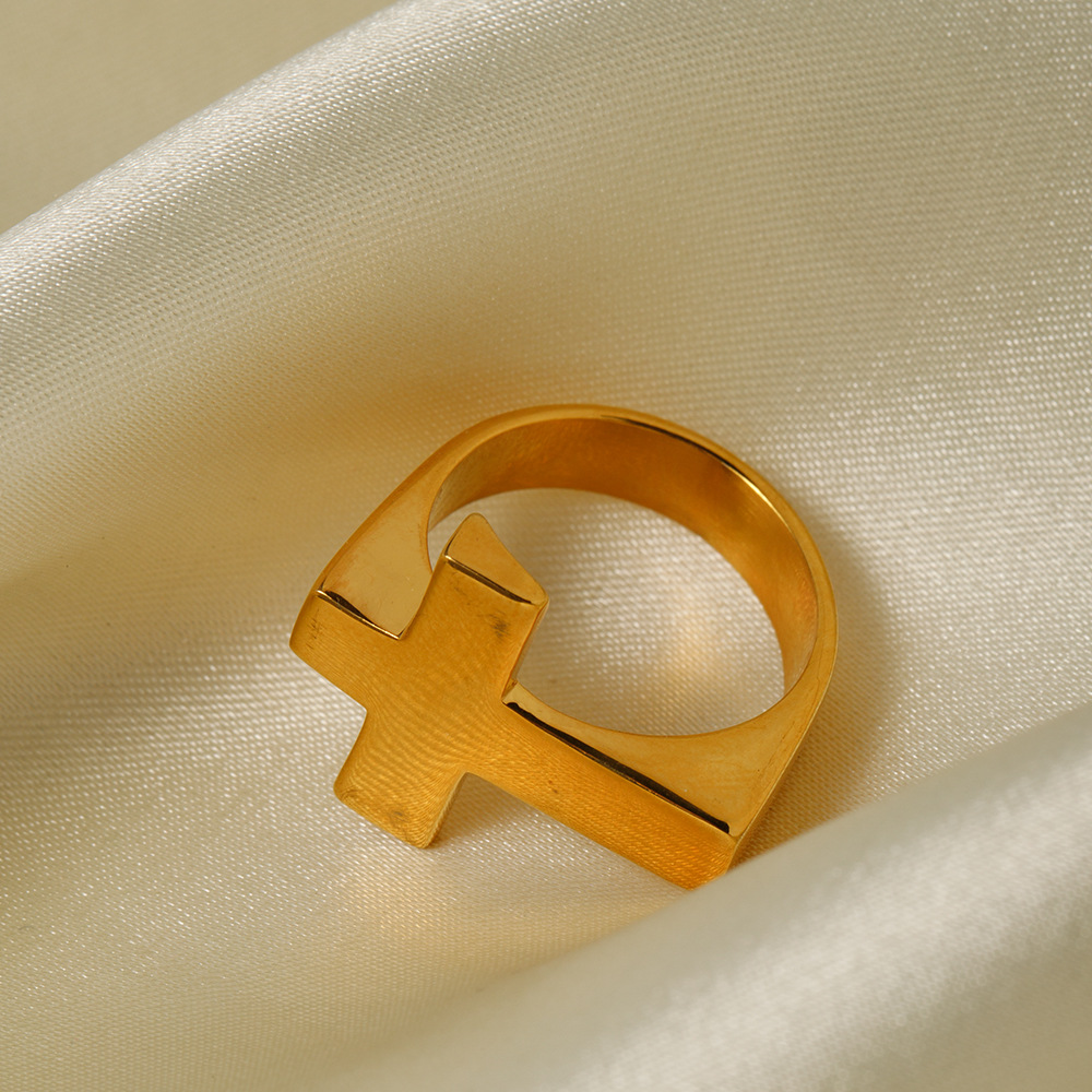  Stainless Steel Cross Shelf Ring Image 3