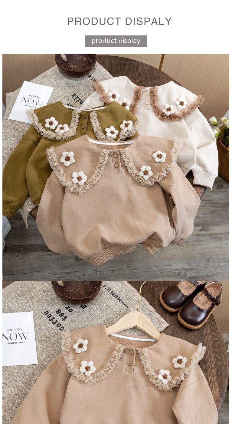 Doll Collar Sweater in Green Plush