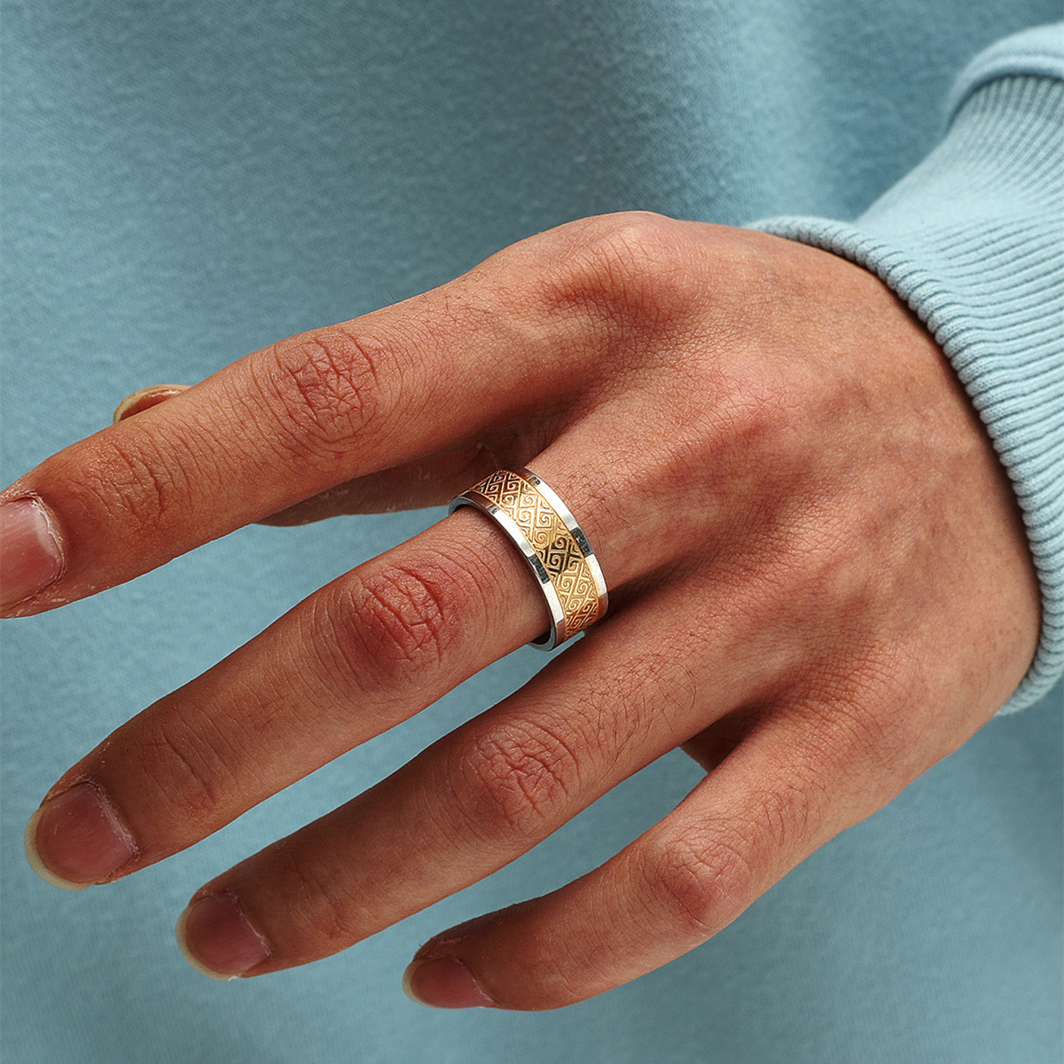 Men's Stainless Steel Xiangyun Ring Image 5