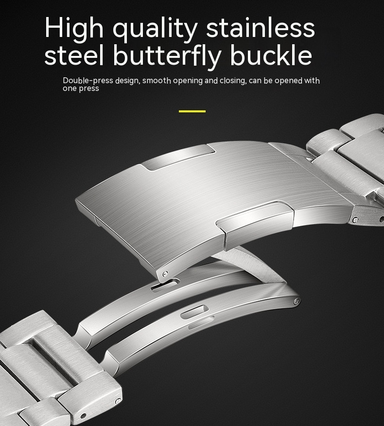Close-up of Metal Smart Watch Strap