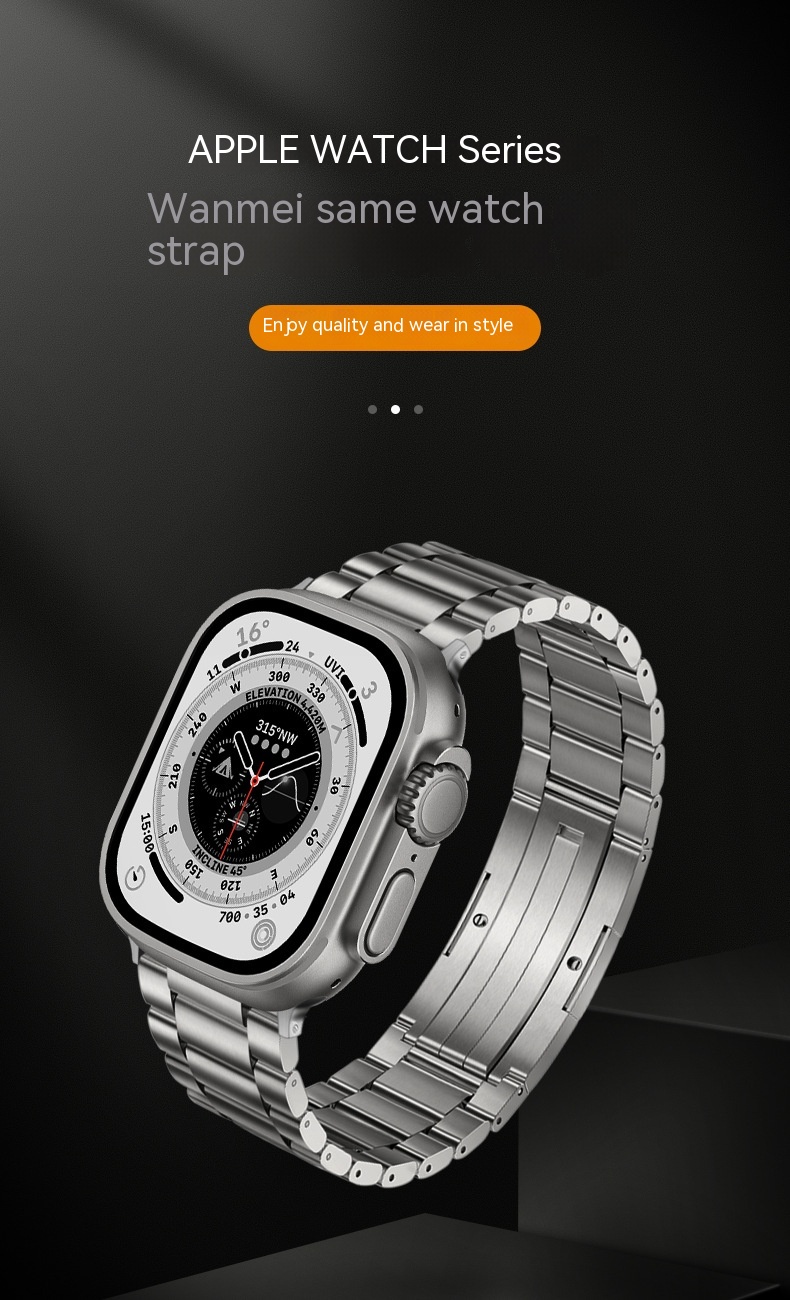 Black Metal Smart Watch Strap Detail