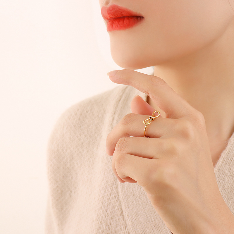 Pastoral Style Sweet Bracelet Minimalist Bowknot Ring