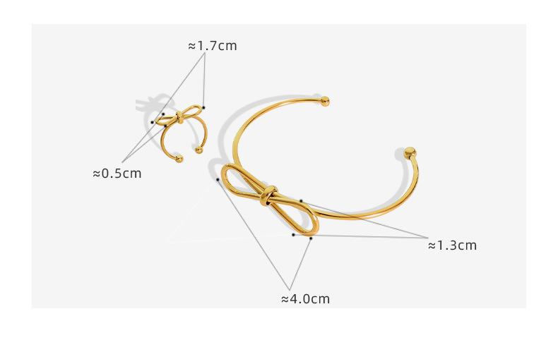 Pastoral Style Sweet Bracelet Minimalist Bowknot Ring