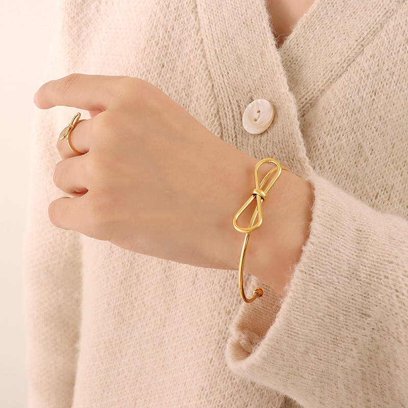 Pastoral Style Sweet Bracelet Minimalist Bowknot Ring
