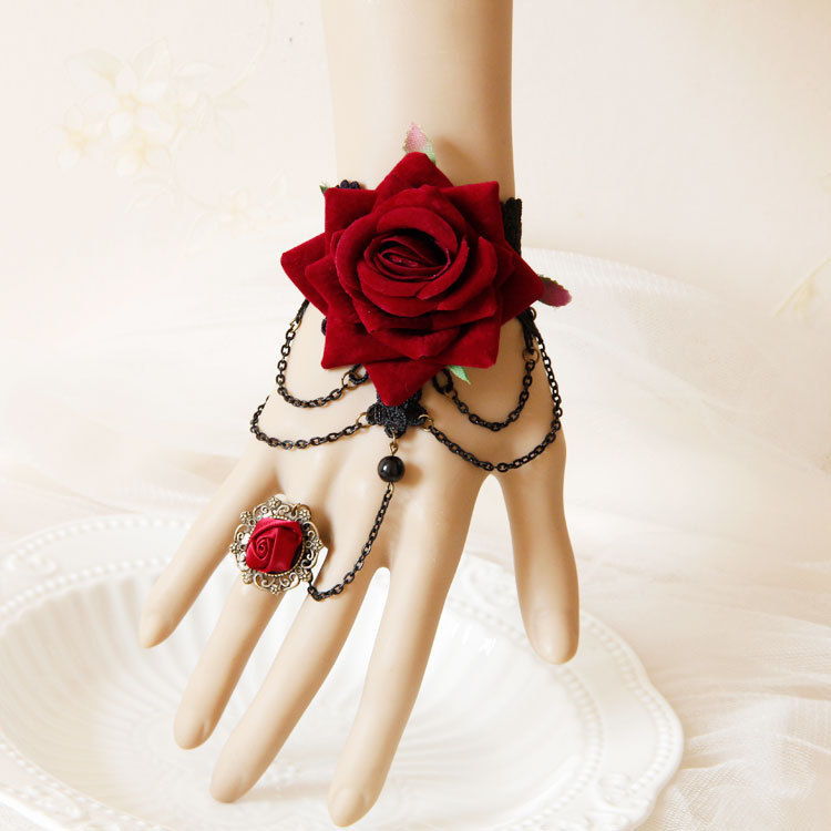 Red Rose Tassel Bracelet Image 5