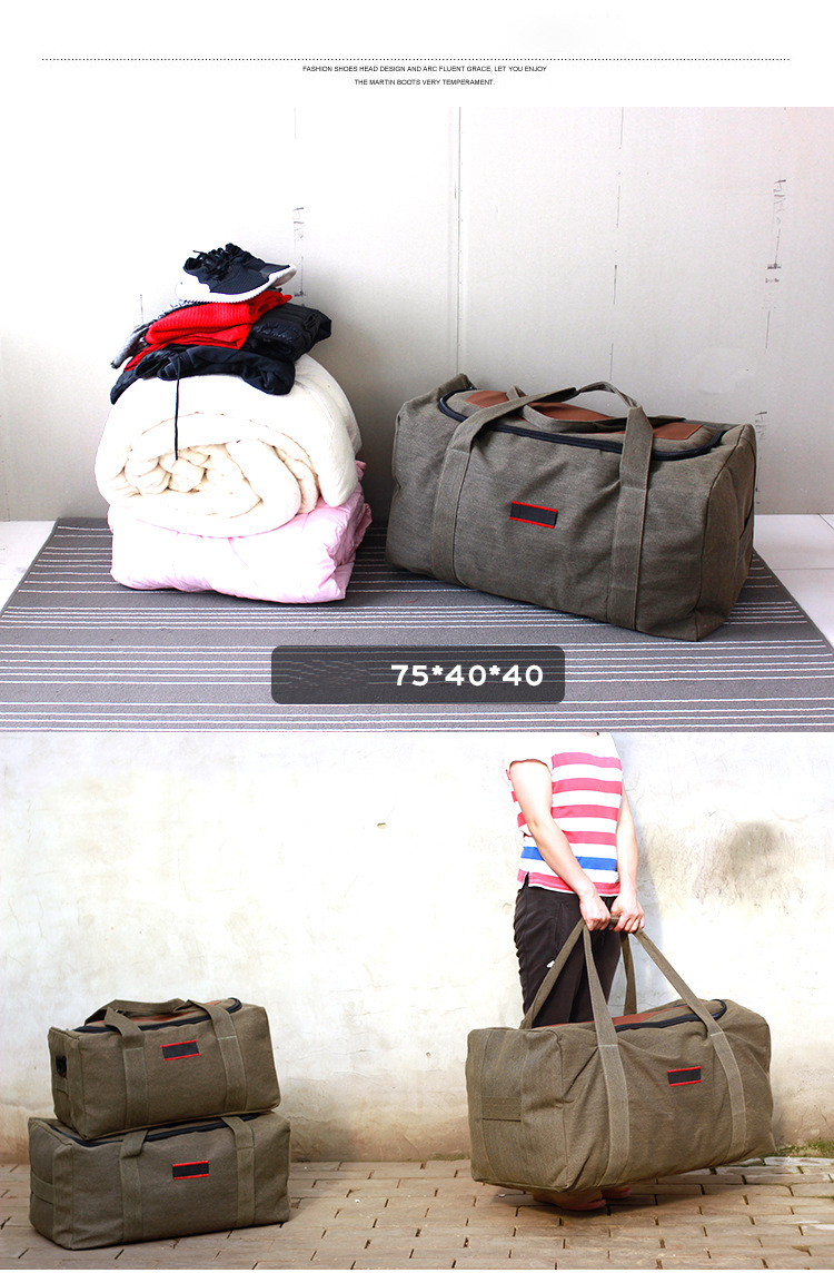 Large Capacity Canvas Hand Luggage Bag Image 5