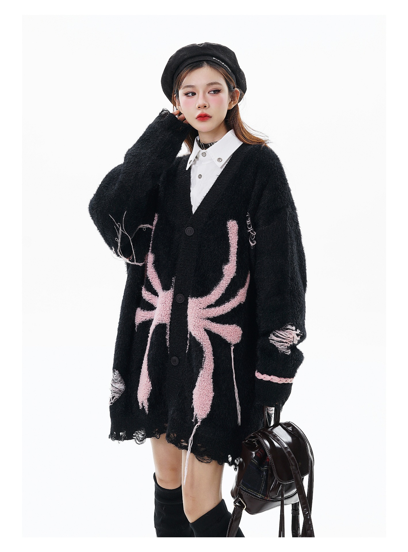 Loose Knitted Cardigan Couple Sweater Image 2