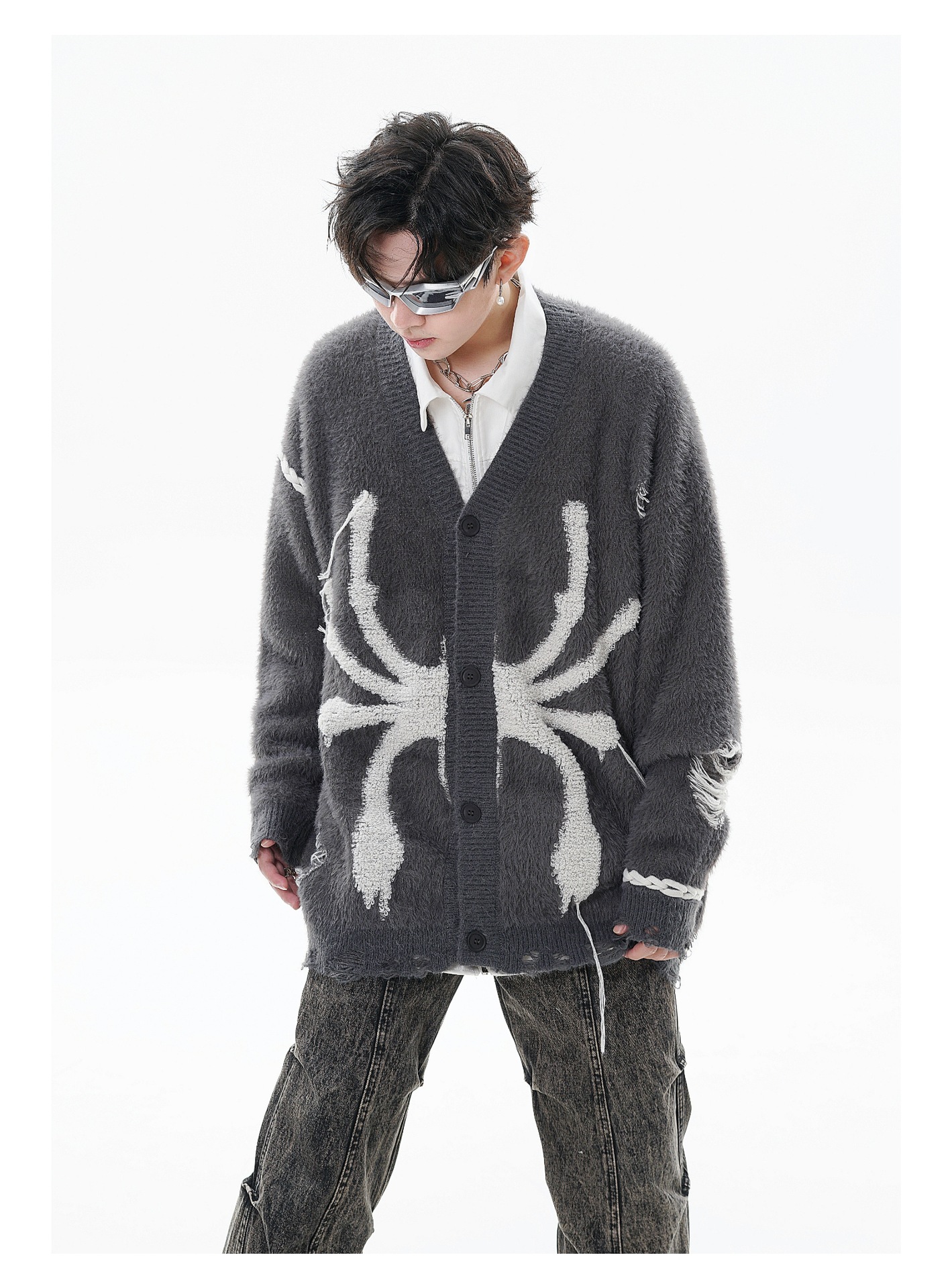 Loose Knitted Cardigan Couple Sweater Image 6