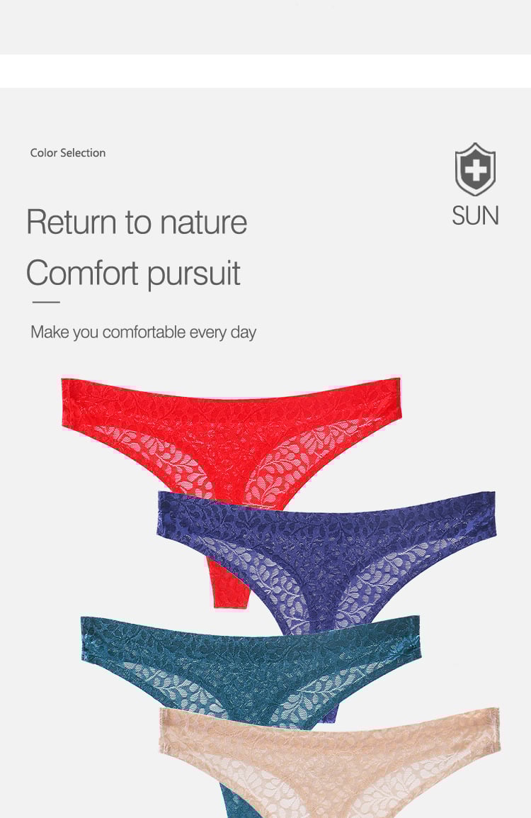 Women's Cotton Jacquard Seamless Tape Thong Panties - Image 5