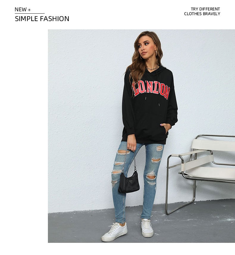 Hooded Letter-print Sweatshirt Image 3