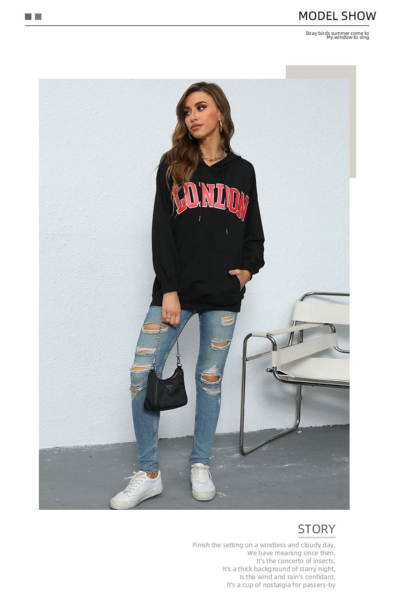 Hooded Letter-print Sweatshirt Image 6