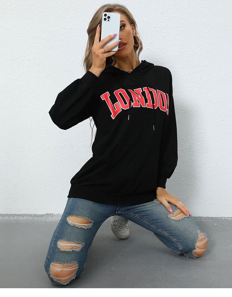 Hooded Letter-print Sweatshirt Image 2