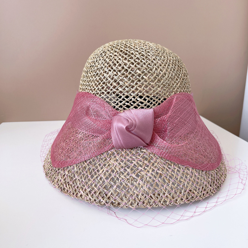 Cambric Big Bowknot Bucket Hat 4