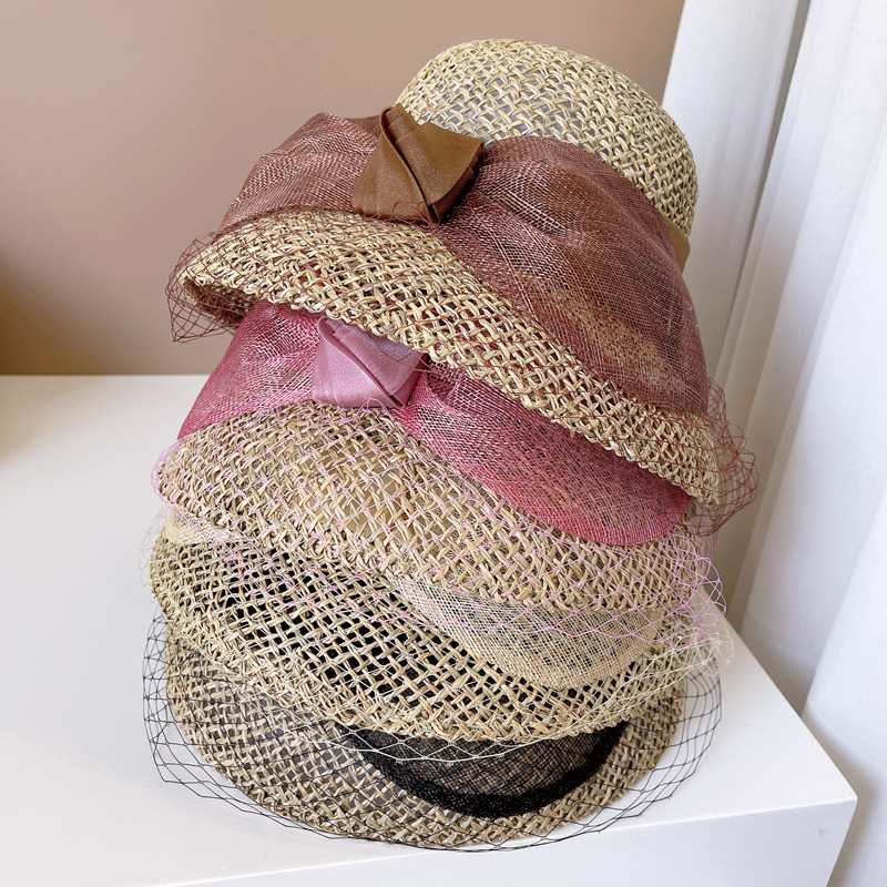 Cambric Big Bowknot Bucket Hat 1