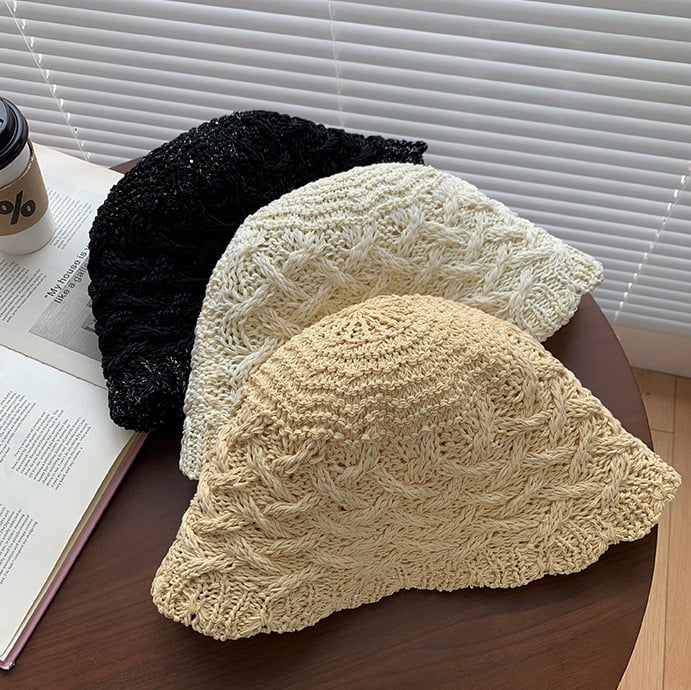 Hollow Straw Bucket Hat Collection