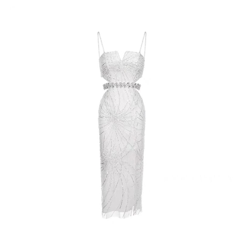 Hollow Jeweled Camisole Gown - Image 6