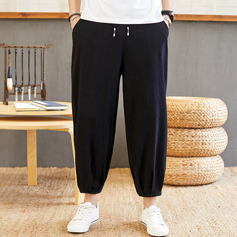 Men's Chinese Style Wide-leg Pants