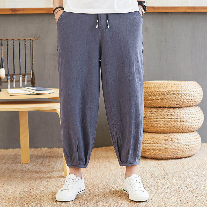Men's Chinese Style Wide-leg Pants