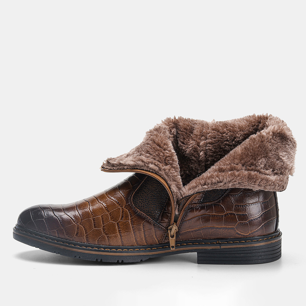 Retro Plush Men's Boots - Different Angles