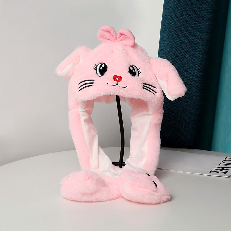 Warm Plush Moving Ear Hat