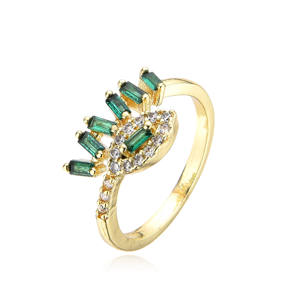 Women's Fashion Copper Inlaid Color Double Ladder Zircon Ring - Image 1