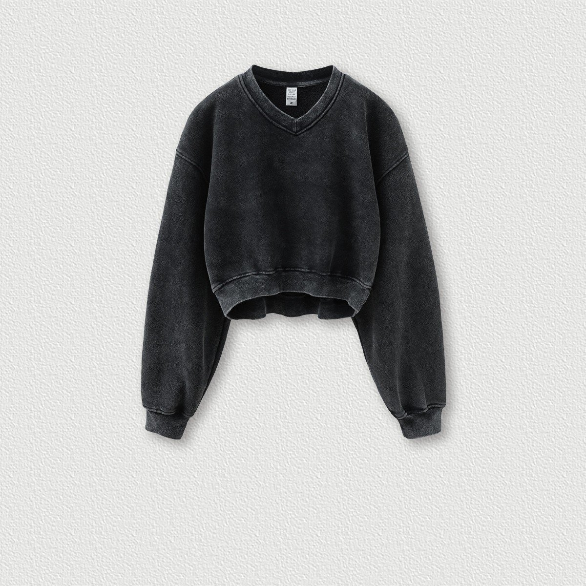 Vintage Wash And Fleece V-neck Hoodie Image 6