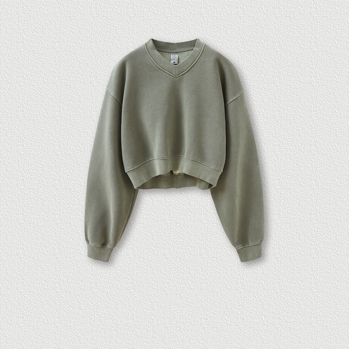 Vintage Wash And Fleece V-neck Hoodie Image 5