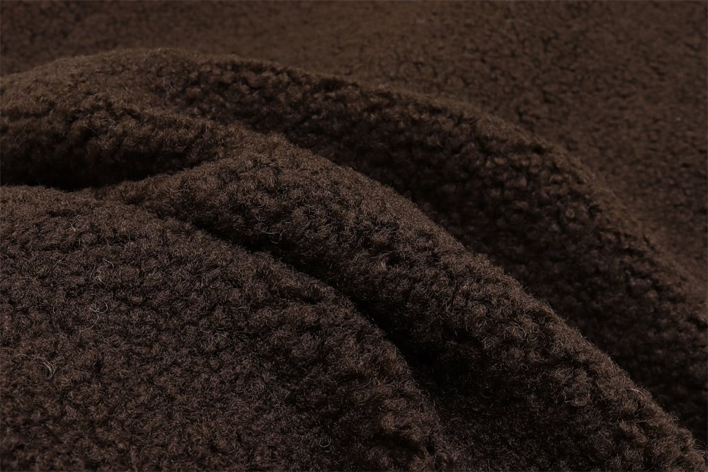 Embroidered Teddy Bear Ear Hooded Lamb Wool Coat