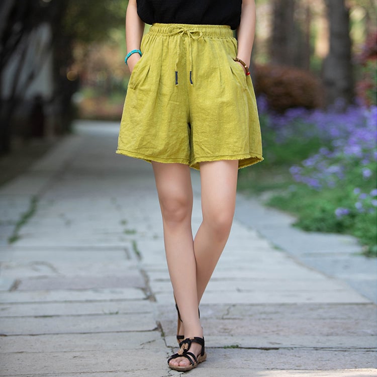 Vintage Raw-edged Drawstring Casual Loose Pants Image 4