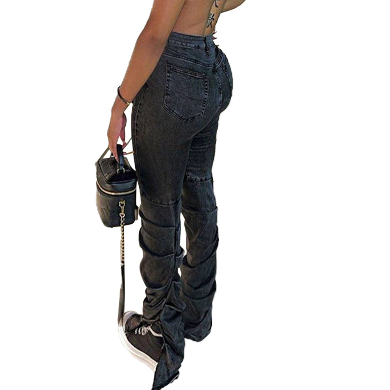 Women's Street Fashion Hem Slit Jeans Image 6