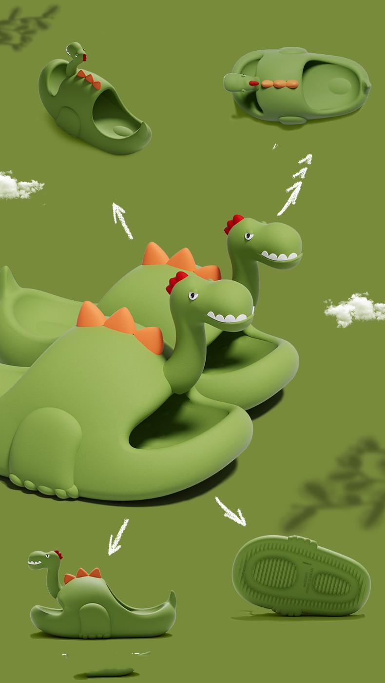 Children Dinosaur Slippers Image 1