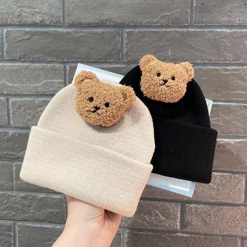 Bear Knitted Hat Black