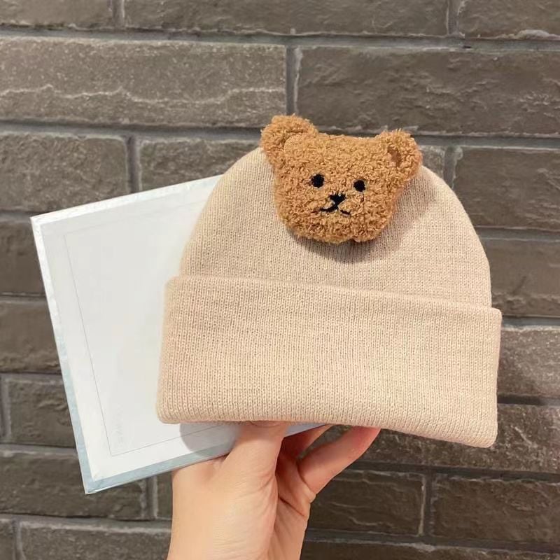 Bear Knitted Hat Red