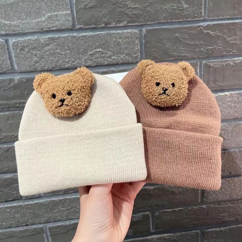 Bear Knitted Hat Pink