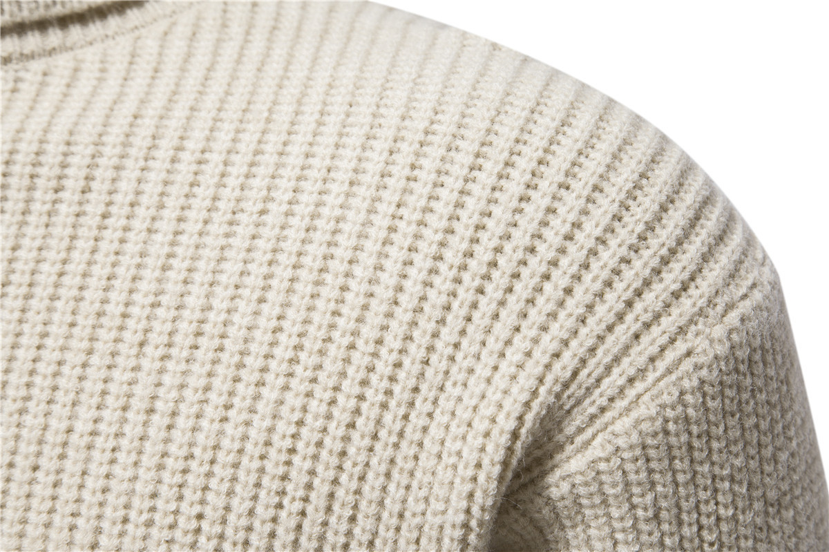 Men's Knitted Color Block Turtleneck Sweater