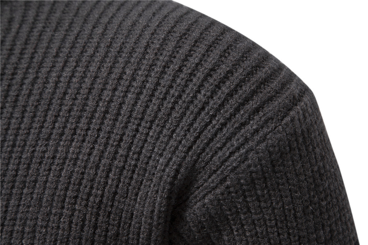 Men's Knitted Color Block Turtleneck Sweater